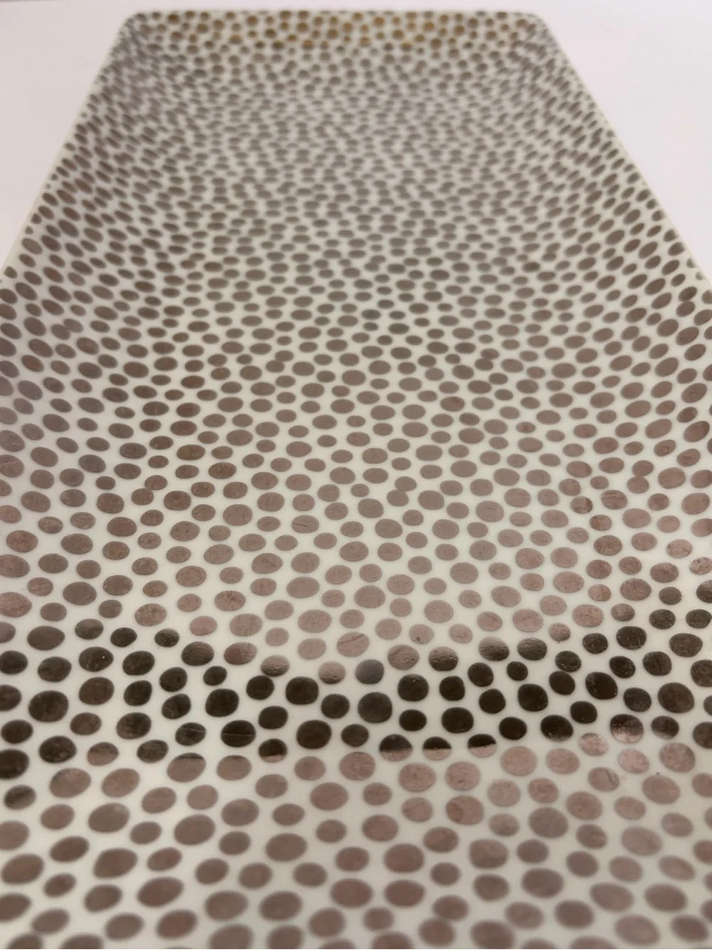 West Elm Cream and Tan Dot Rectangular Serving Platter